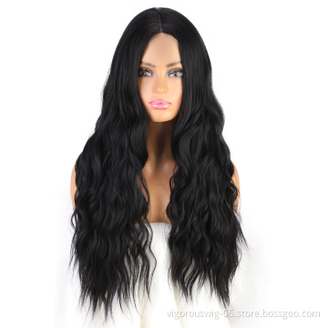 Vigorous Factory wholesale cheap lace wig Lace front synthetic wigs For Black woman Long Body Wave Kinky Curly Hair